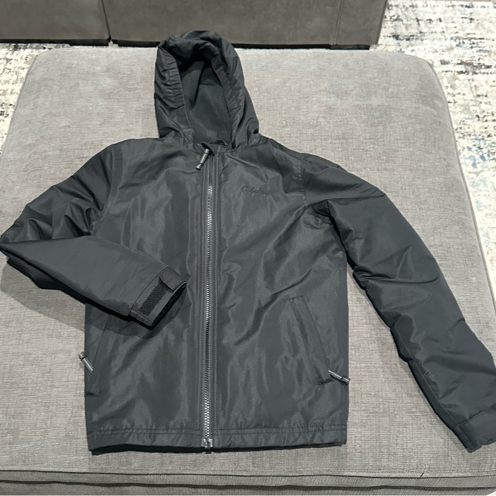 Cabela's Black Hooded Coat- perfect for spring
